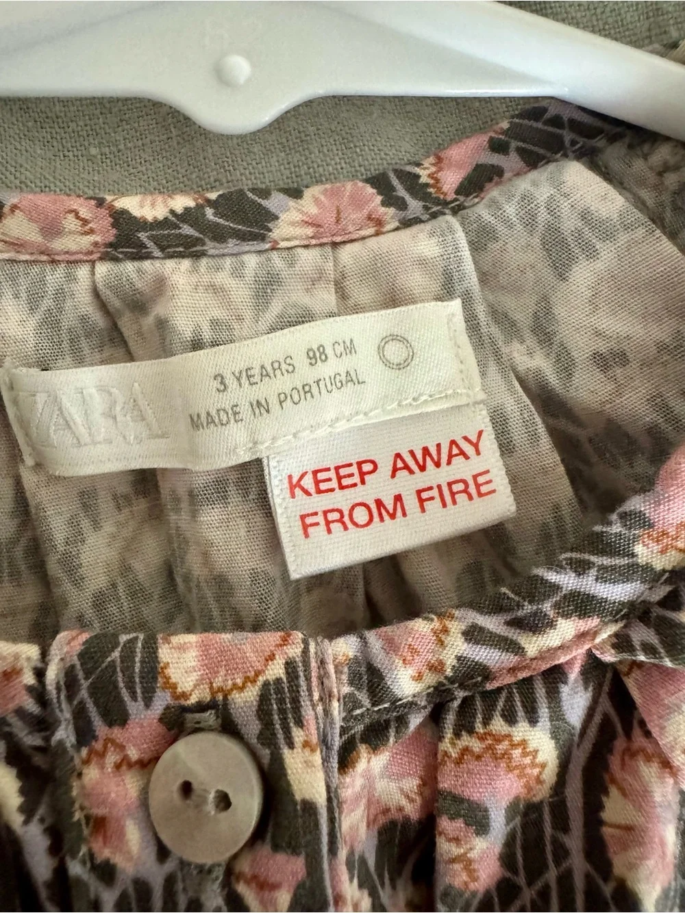 Zara Pink and Black Floral Button-Up Blouse